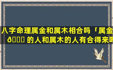 八字命理属金和属木相合吗「属金 🐟 的人和属木的人有合得来吗」